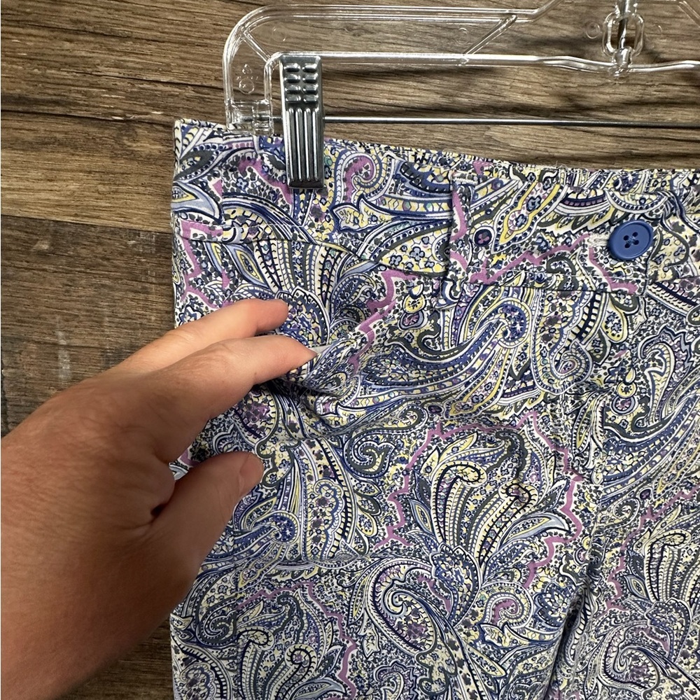 Talbots Blue and Purple Bermuda Shorts with Paisley Print - Picture 3 of 11